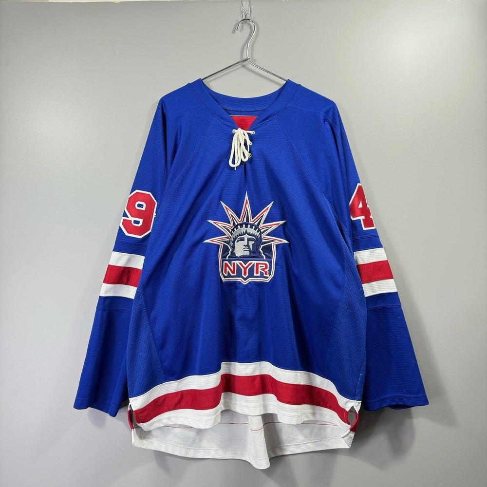 New York Rangers Jersey Mens XL Blue NHL Hockey Liberty Logo 49 Long Sleeve